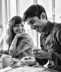 Two People Enjoying a Coffee near Jersey City Apartment Rentals