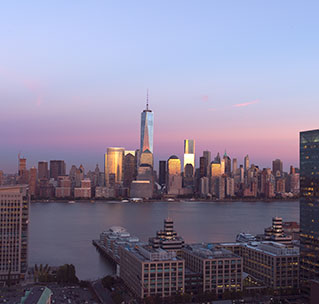 View of the River from the Skylounge of Jersey City Apartment Rentals